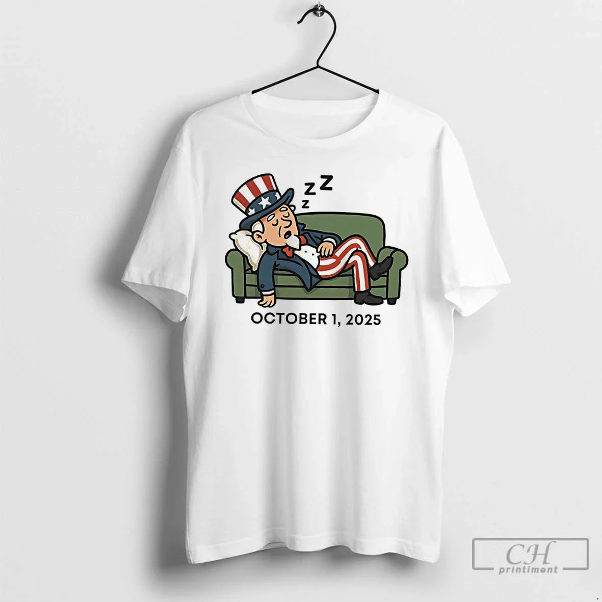 Premium Government Shutdown October 1 2025 Uncle Sam T Shirts TShirt
