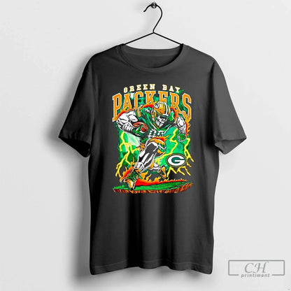 Premium Green Bay Packers Mascot Skeleton Player Shirt Modern Design