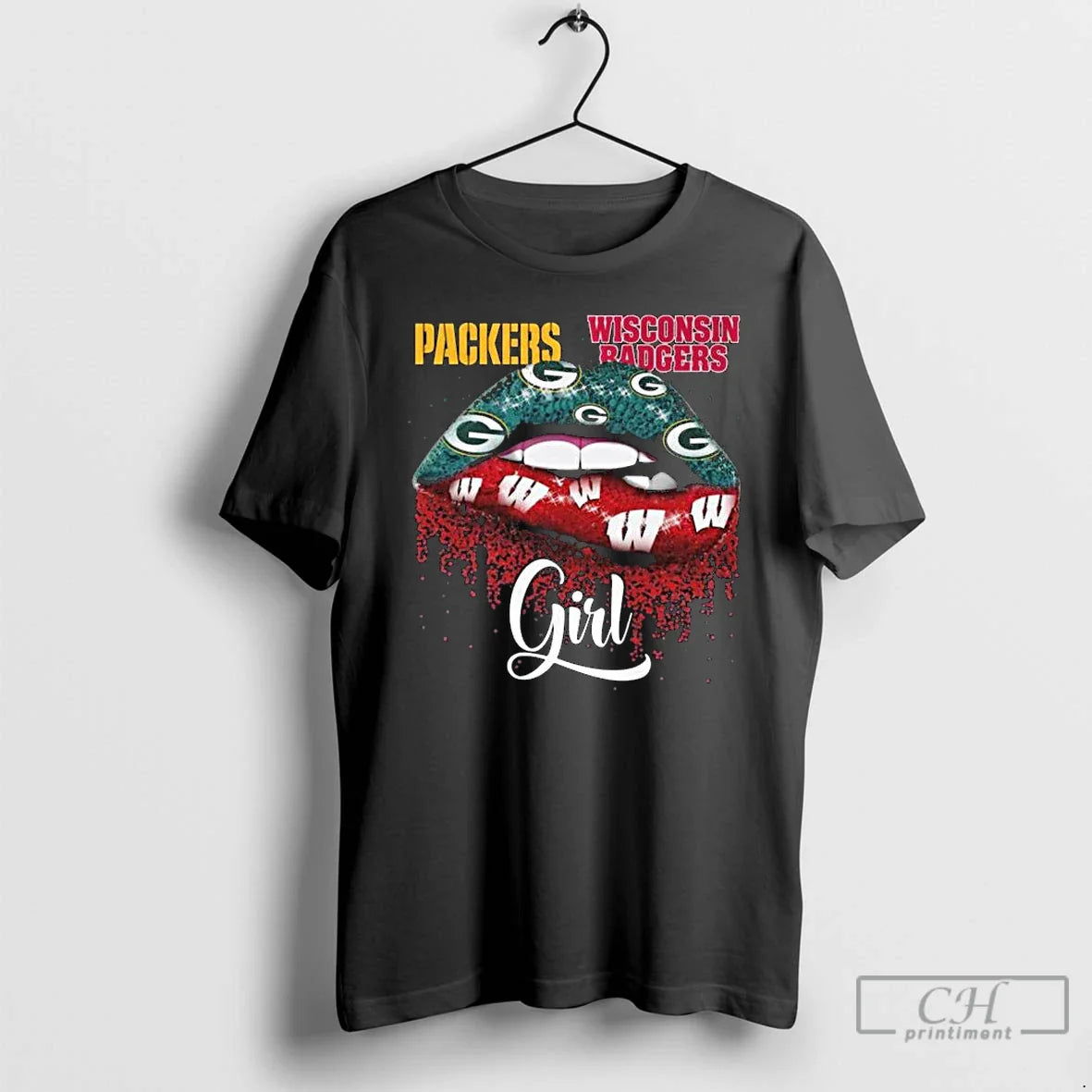Premium Green Bay Packers X Wisconsin Badgers Lips 2025 Long Sleve T