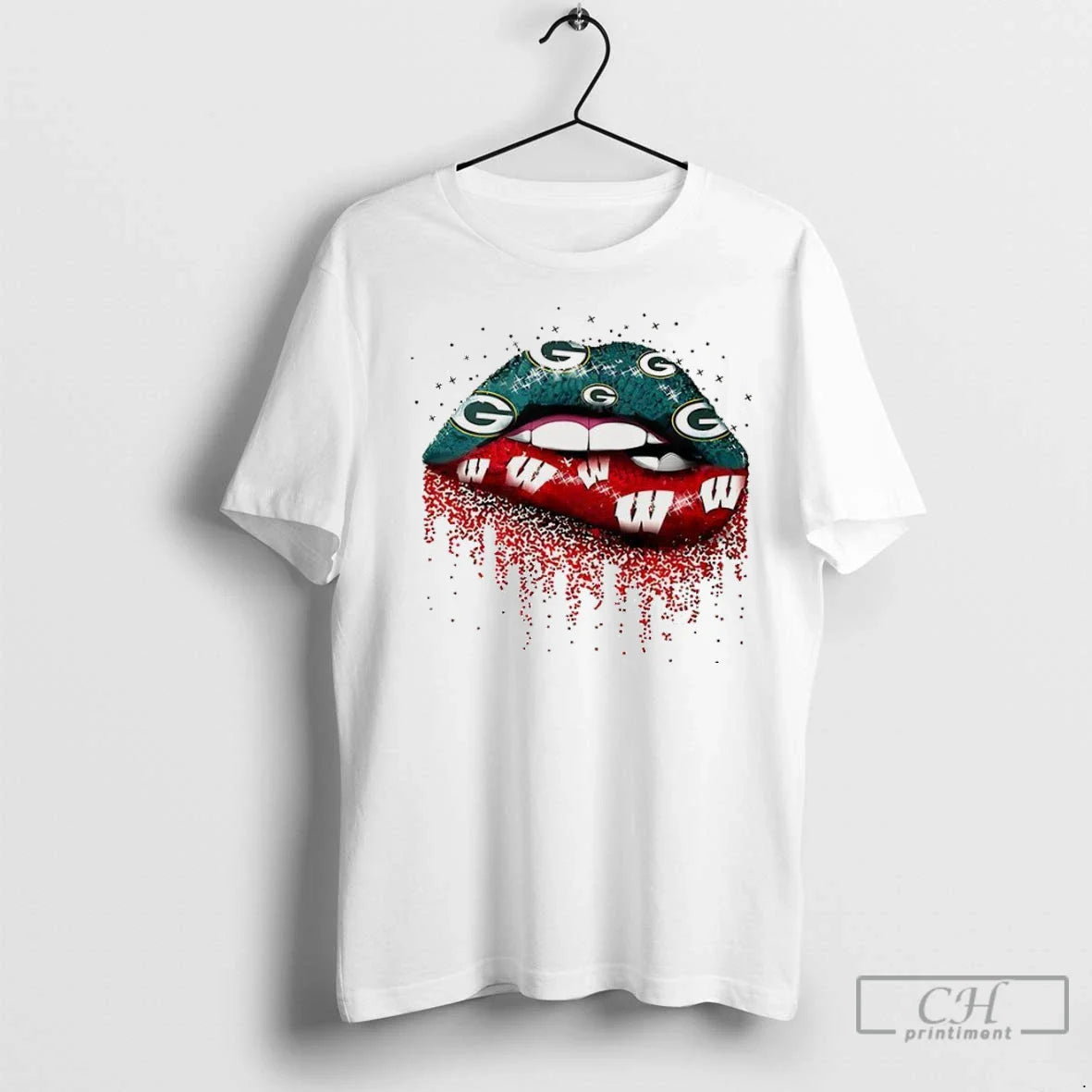 Premium Green Bay Packers X Wisconsin Badgers Lips Hoodie Stylish