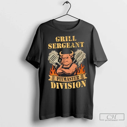 Premium Grill Sergeant Pitmaster Division Chef Fire Cartoon Tank Top