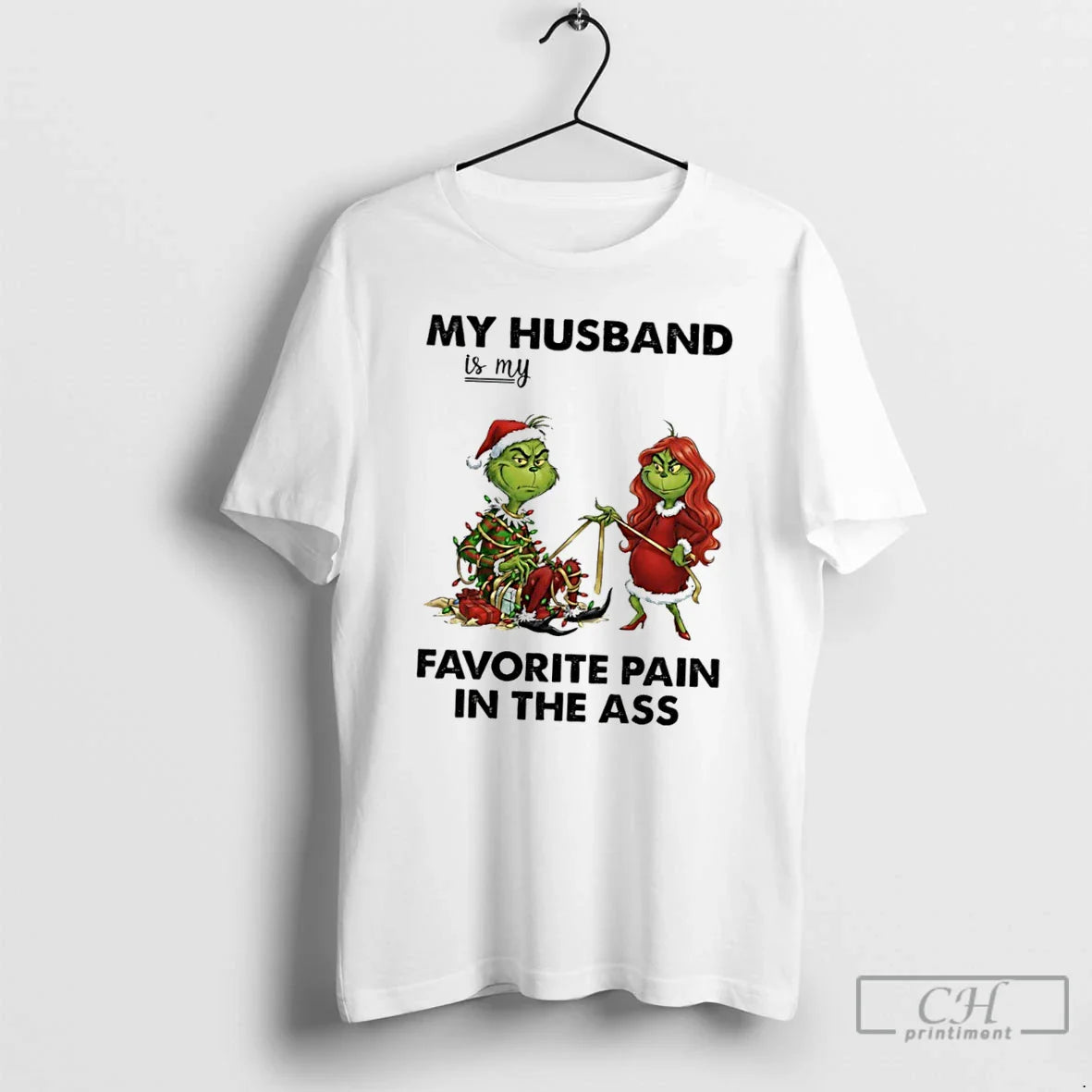 Premium Grinch Light And My Husband Is My Favorite Pain Ass Tank Top