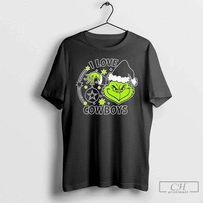 Premium Grinch I Love Dallas Cowboys Long Sleeve Retro Collection