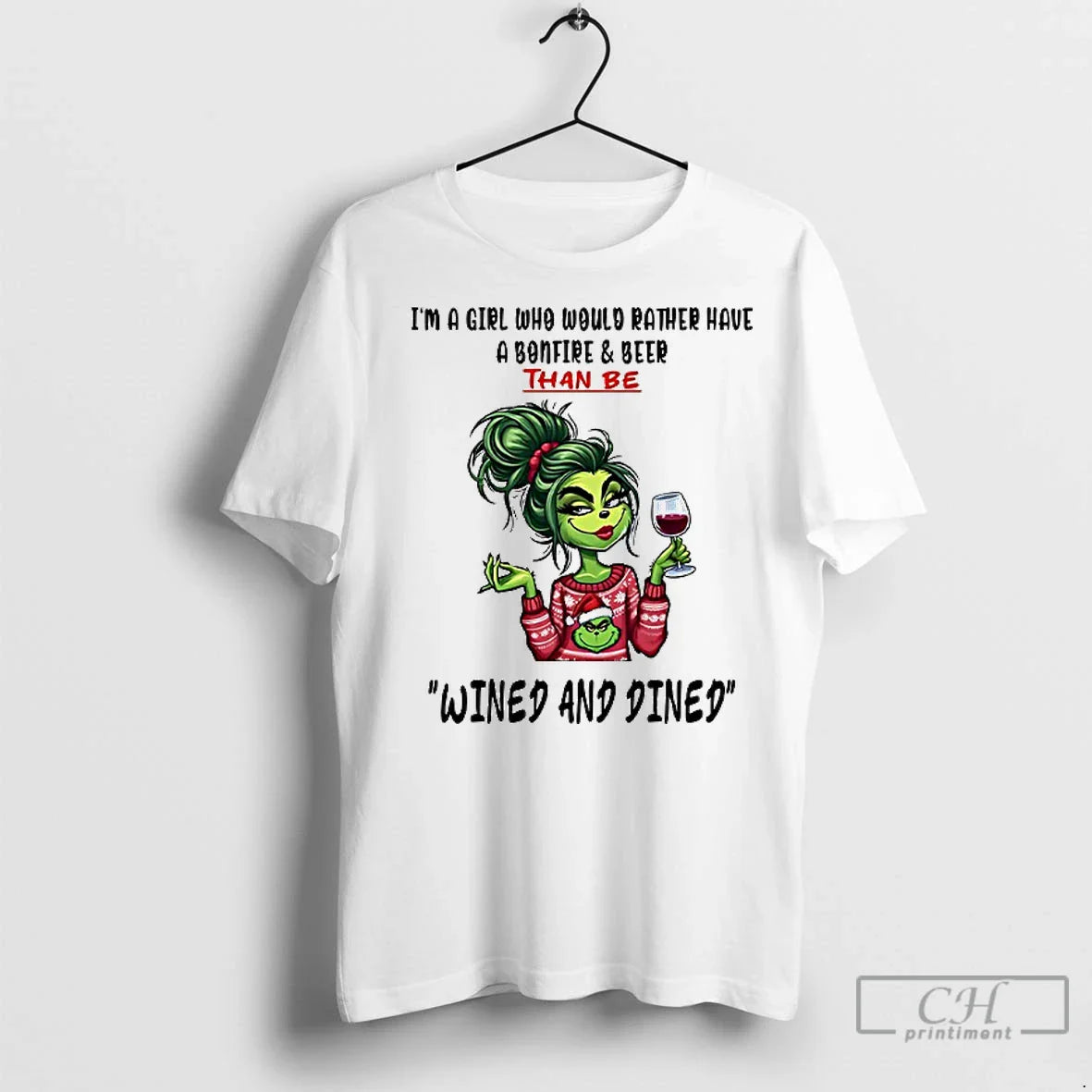 Premium Grinch Im Who Would Rather Have Bonfire And Beer Shirt Retro