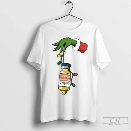 Premium Grinch Lorazepam Injection Usp Lights Ornaments TShirt