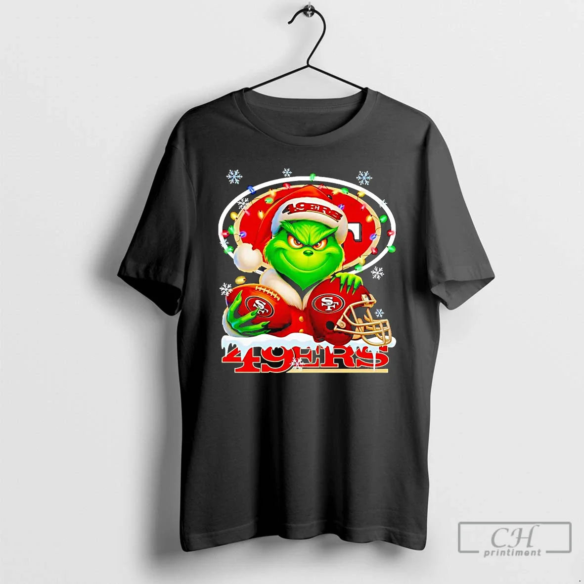 Premium Grinch San Francisco 49Ers Light Tank Top Retro Design