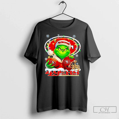Premium Grinch San Francisco 49Ers Light Tank Top Retro Design