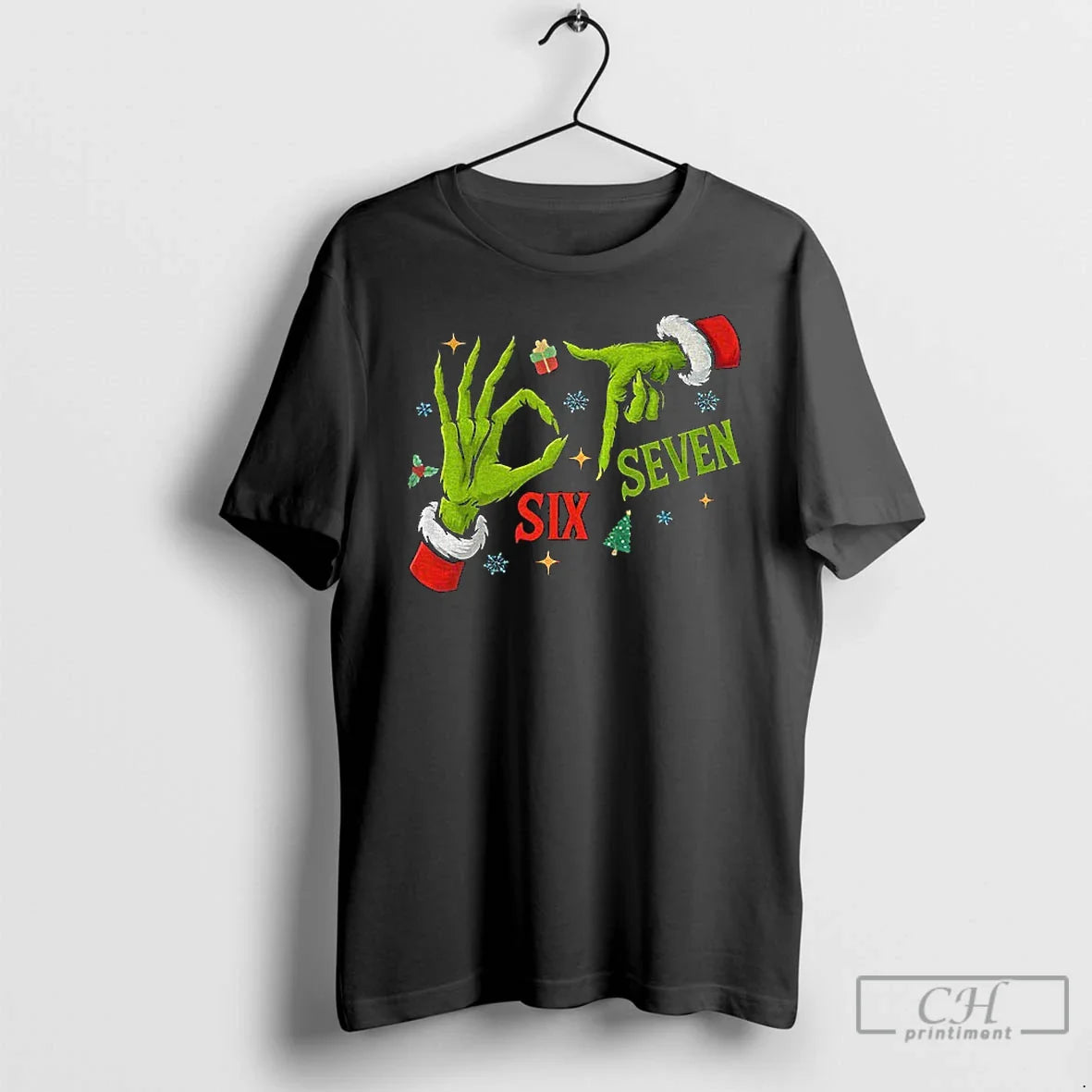 Premium Grinch Santa 67 Hand Six Seven Meme Merry Hoodie Trendy