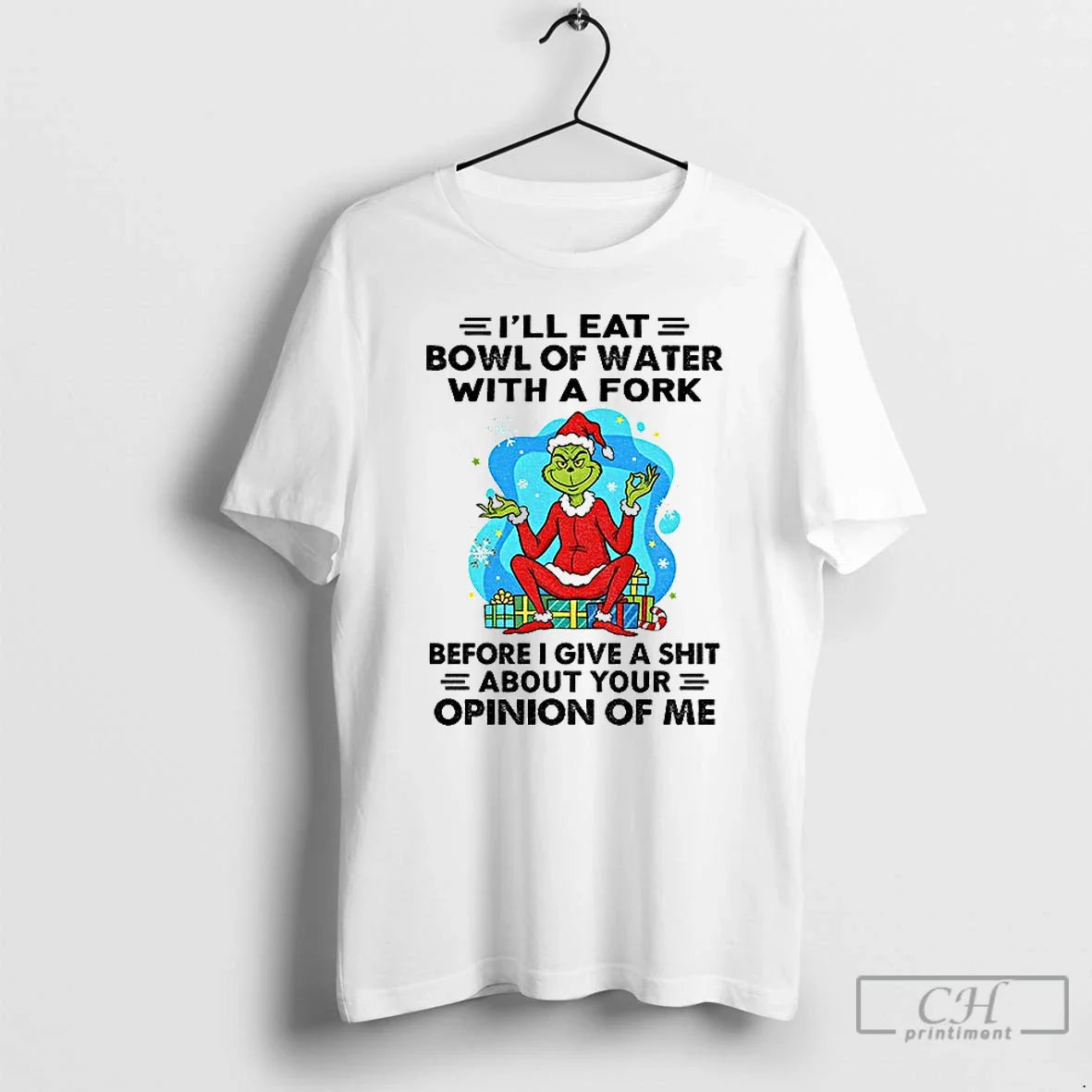 Premium Grinch Santa Claus Ill Eat Bowl Water Fork Before I Give