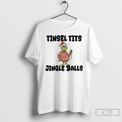 Premium Grinch Santa Claus Tinsel Tits Jingle Balls Merry Long Sleeve
