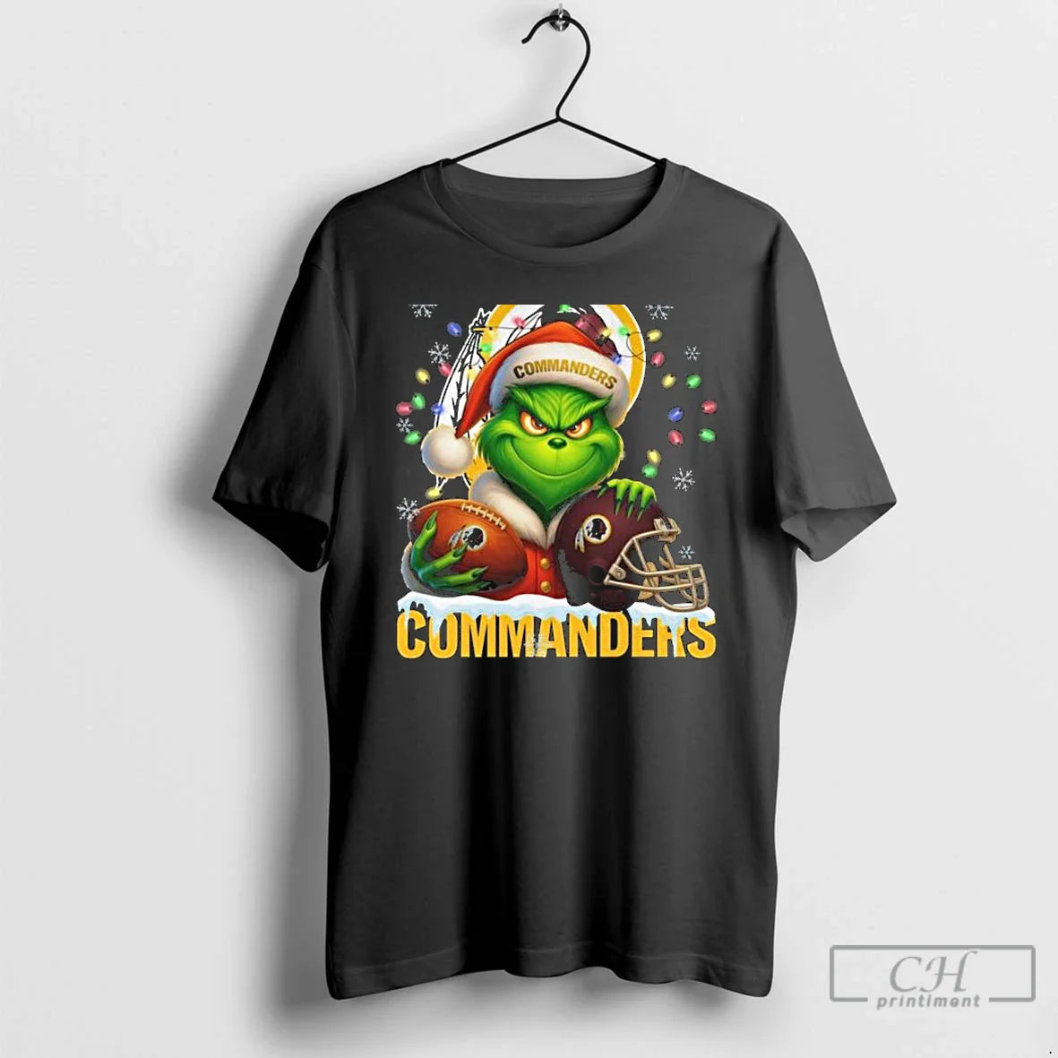Premium Grinch X Washington Commanders Ball And Helmet Merry TShirt