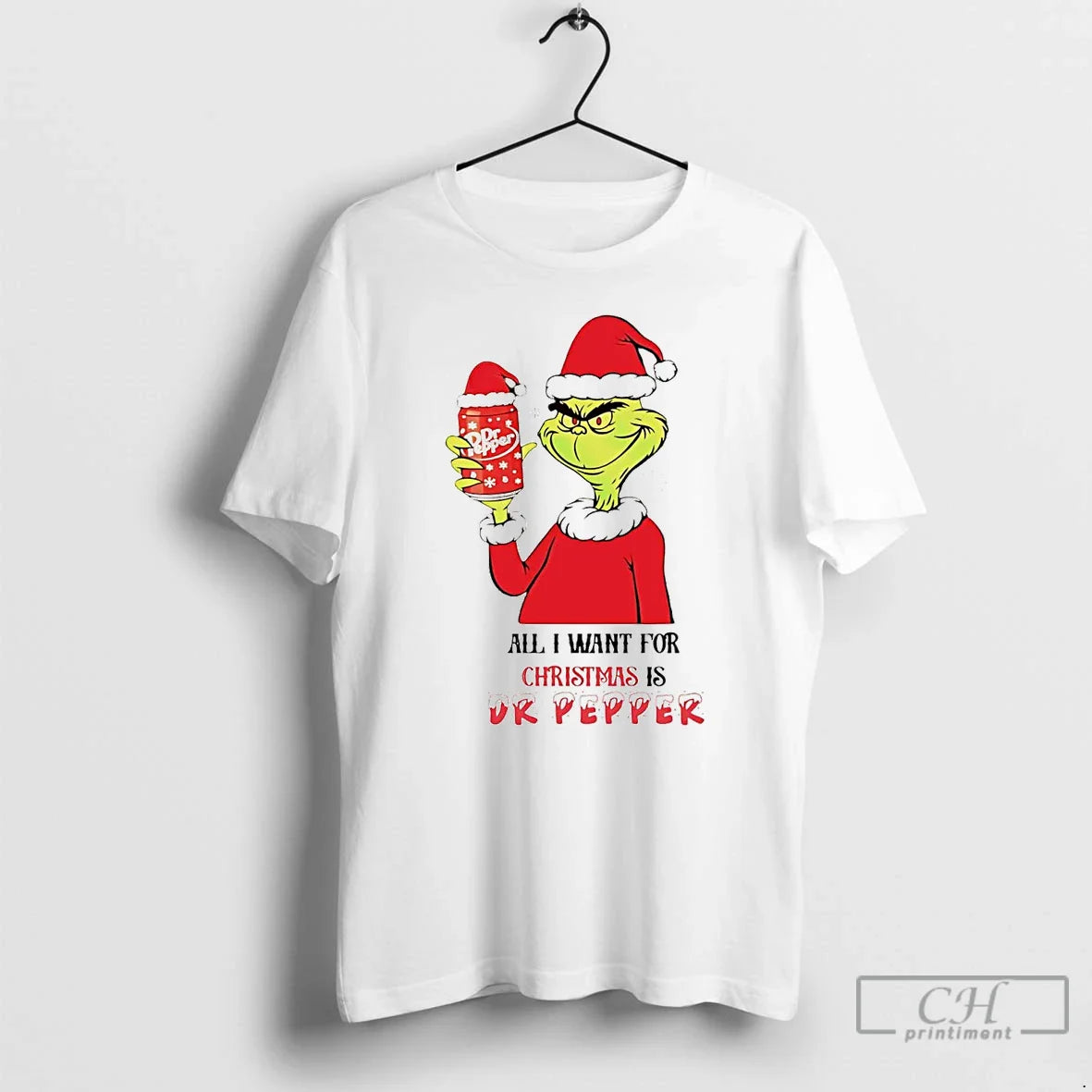 Premium Grinch All I Want Is Dr Pepper Tee Authentic Art