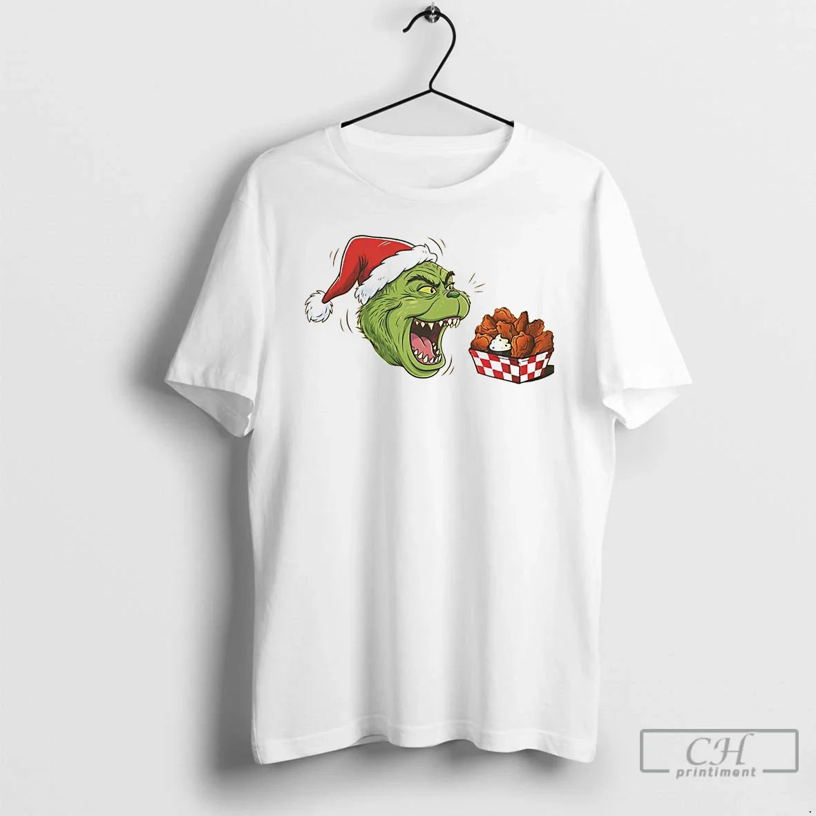 Premium Grinch Eating Buffalo Wings Sweatshirt Premium Collection