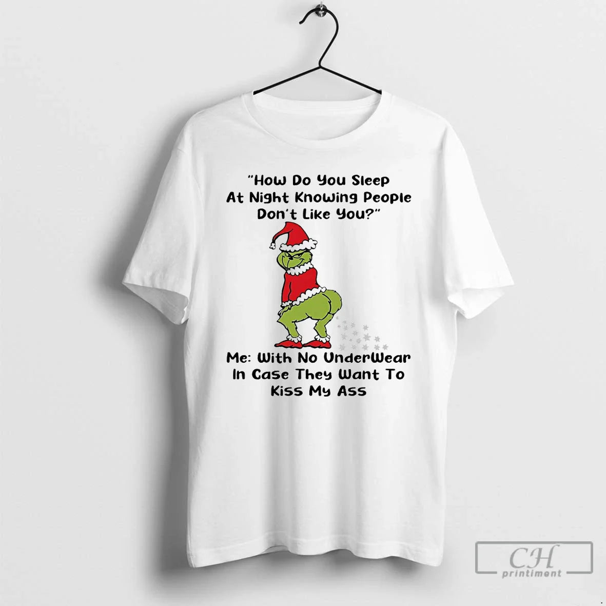 Premium Grinch How Do You Sleep Night Knowing People TShirt Vintage