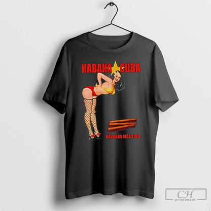 Premium Habana Cuba Havanas Mas Fino Cigar Shirt Classic Design