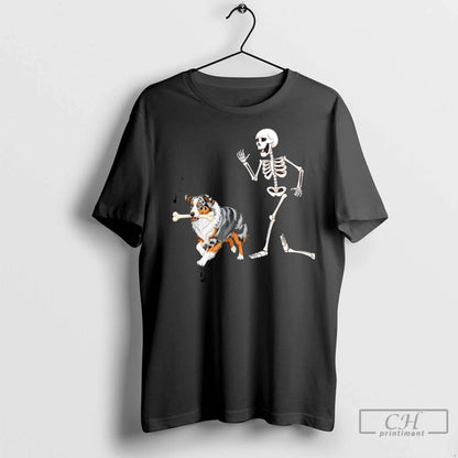 Premium Halloween Australian Shepherd And Skeleton Sweatshirt Unique