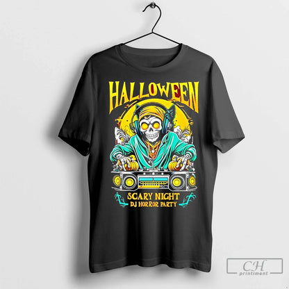 Premium Halloween Dj Horror Scary Night Party Long Sleeve Elegant