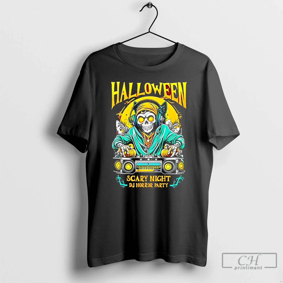 Premium Halloween Dj Horror Scary Night Party T Shirts Tee Modern