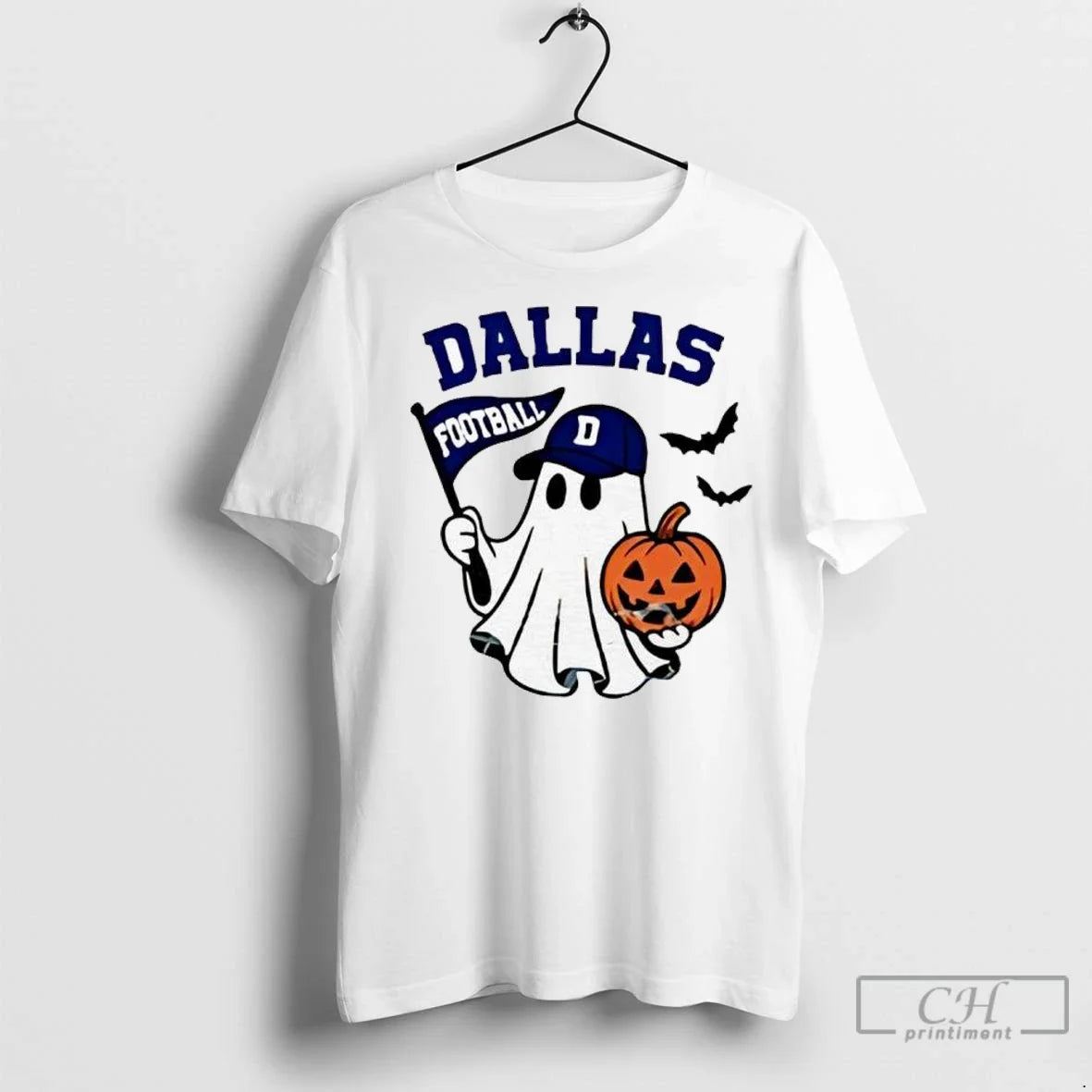 Premium Halloween Ghost Dallas Cowboys Football Flag Pumpkin