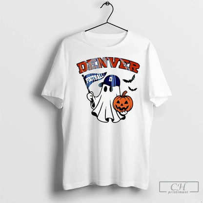 Premium Halloween Ghost Denver Broncos Football Flag Pumpkin Hoodie
