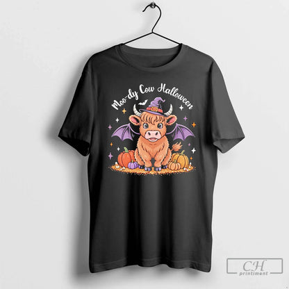 Premium Halloween Highland Cow Witch T Shirts Shirt Vintage Gift