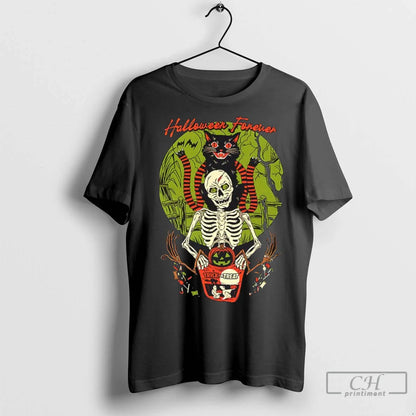 Premium Halloween Forever Black Cat Tee Modern Collection