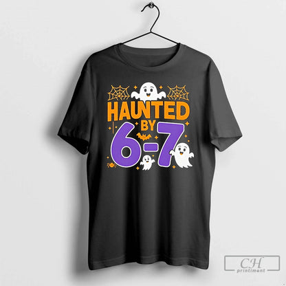 Premium Haunted 6 7 Halloween Six Seven T Shirts Long Sleeve Retro
