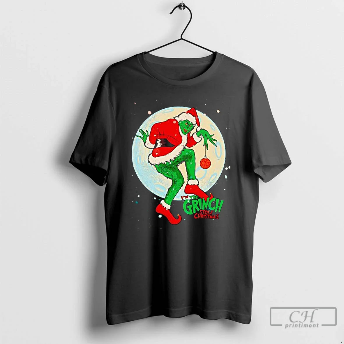 Premium How Grinch Stole Depiction Moon Sweatshirt Authentic Gift