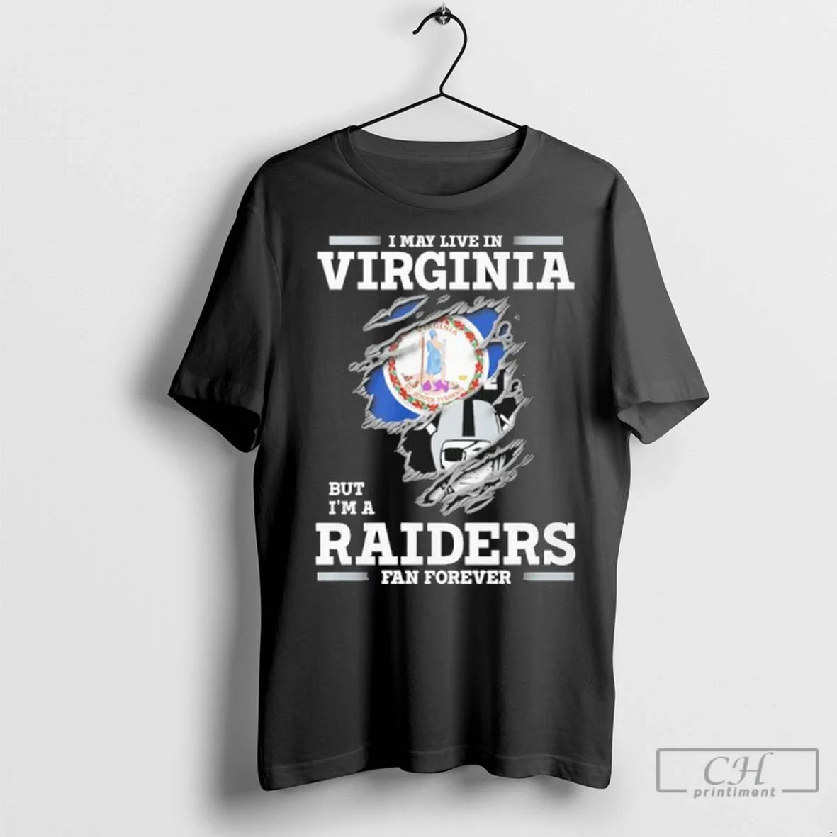 Premium I May Live Virginia But Im Las Vegas Raiders Forever Tee