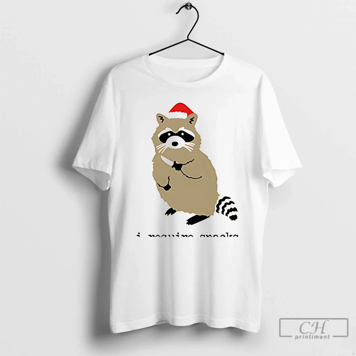 Premium I Require Snacks Santa Racoon Long Sleeve Elegant Collection