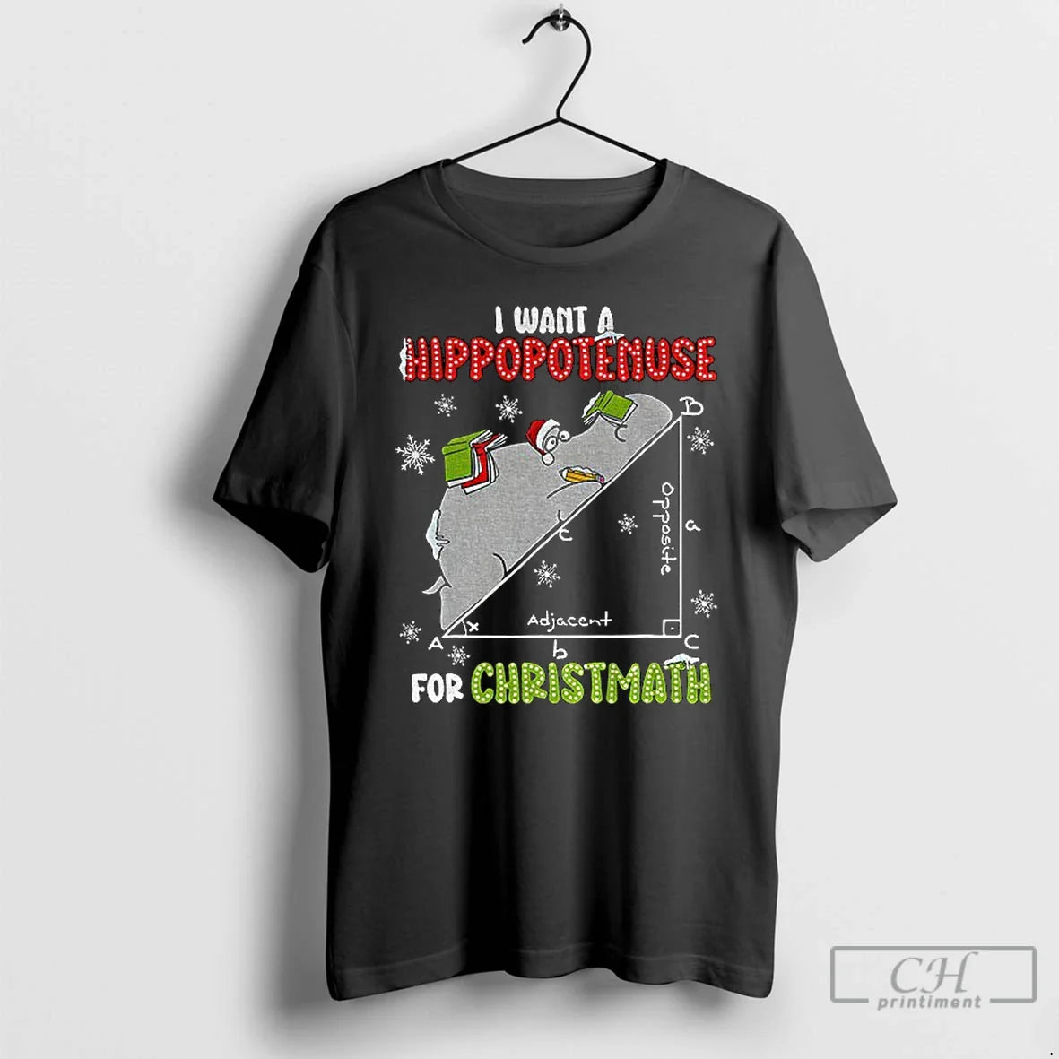 Premium I Want Hippopotenuse Math Hippopotamus Tee Designer Art