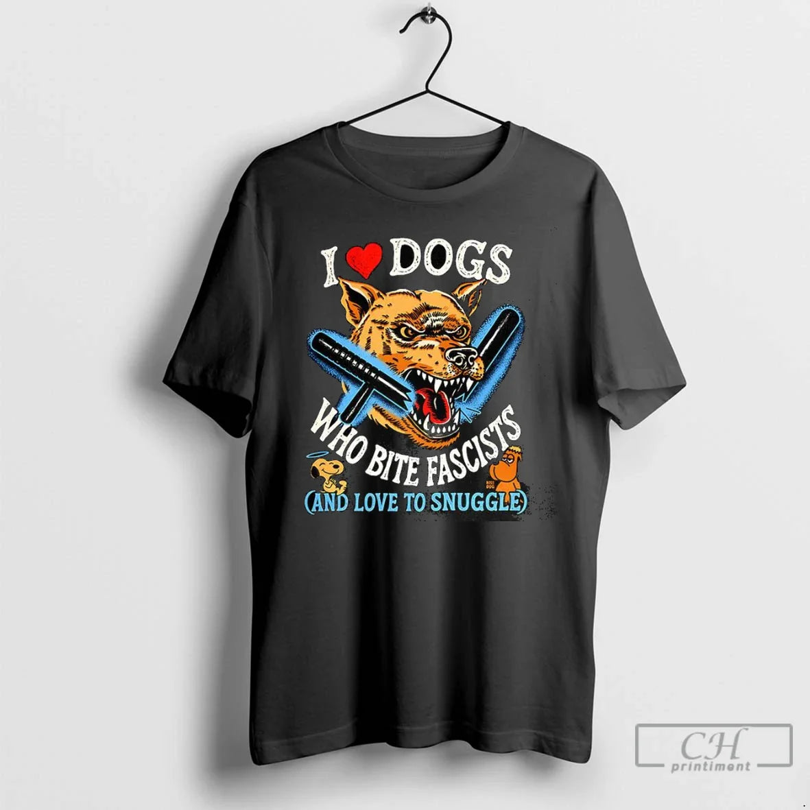 Premium I Heart Dogs Who Bite Fascirsts And Love Sunggle Long Sleeve