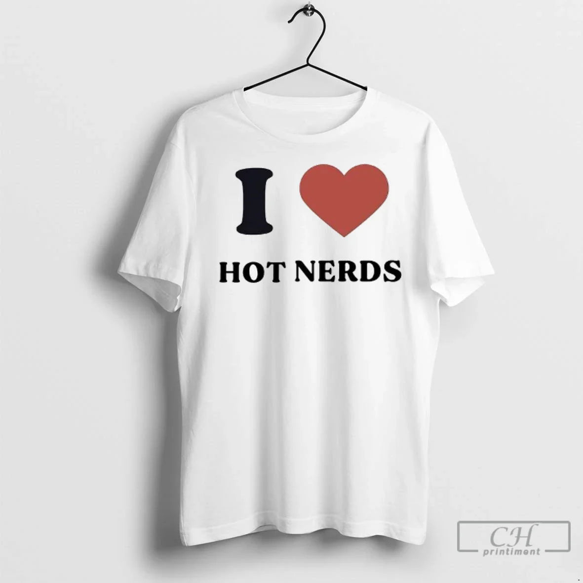 Premium I Love Hot Nerds Redheart Ladies TShirt Exclusive Fashion