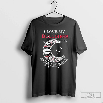 Premium I Love My Georgia Bulldogs To Moon And Back TShirt Retro Merch