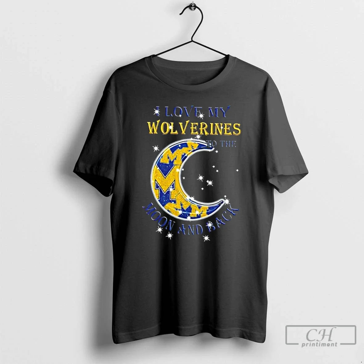 Premium I Love My Michigan Wolverines To Moon And Back TShirt