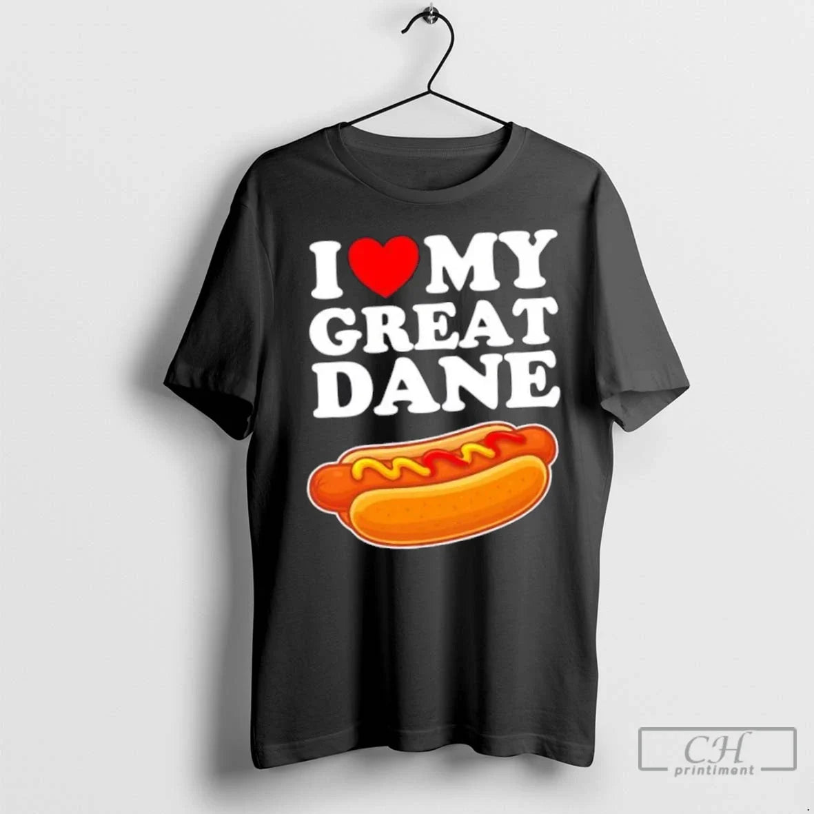 Premium I Love My Great Dane Hot Dog Long Sleeve Exclusive Design