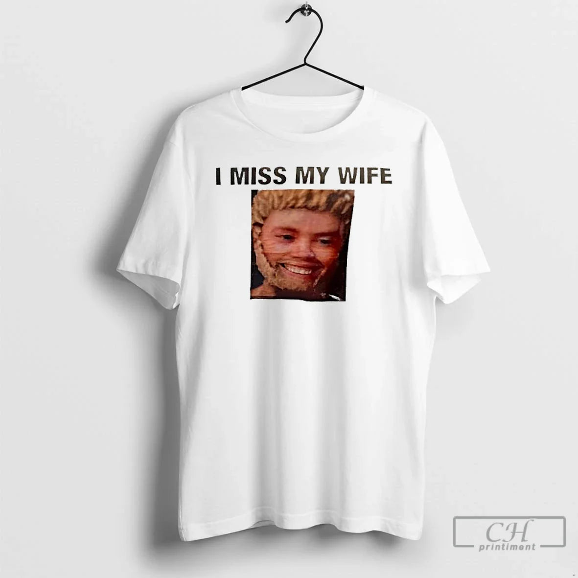 Premium I Miss My Wife Mans Face T Shirts Long Sleeve Retro Gift
