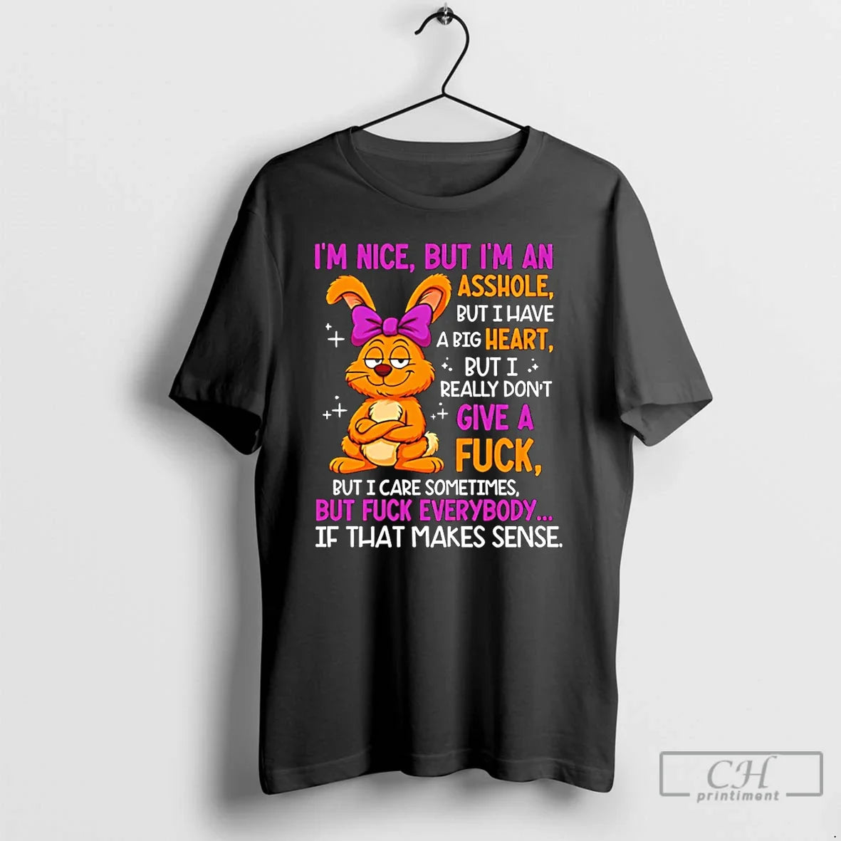 Premium Im Nice But Im Asshole But I Have Big Heart Bunny Sweatshirt