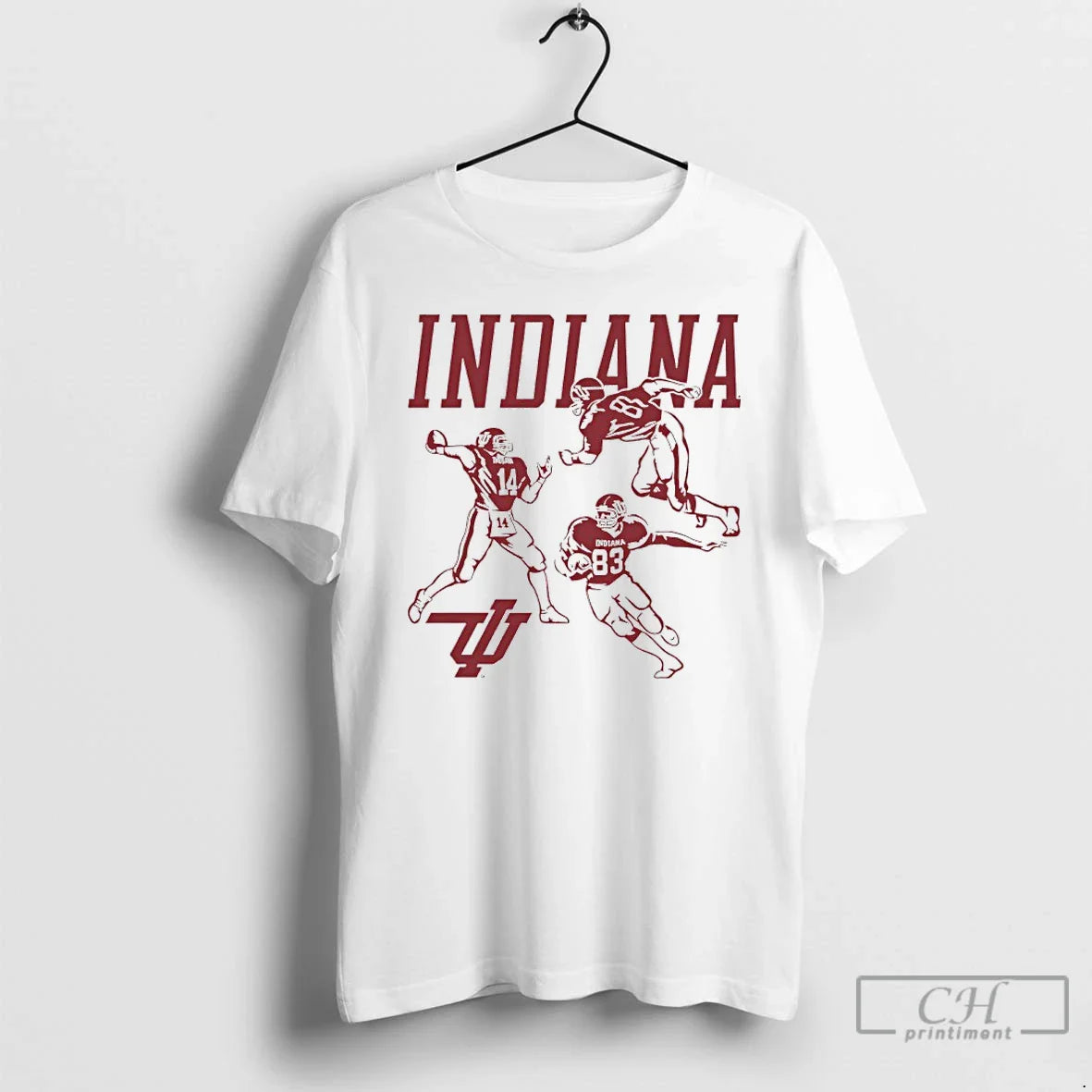 Premium Indiana Football 1983 Flying Iu Logo Tee Authentic Collection