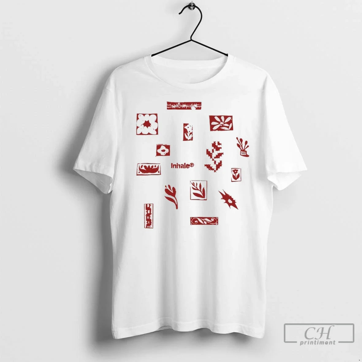 Premium Inhaler Tatreez Flowers Palestine Charity Tee Vintage Look