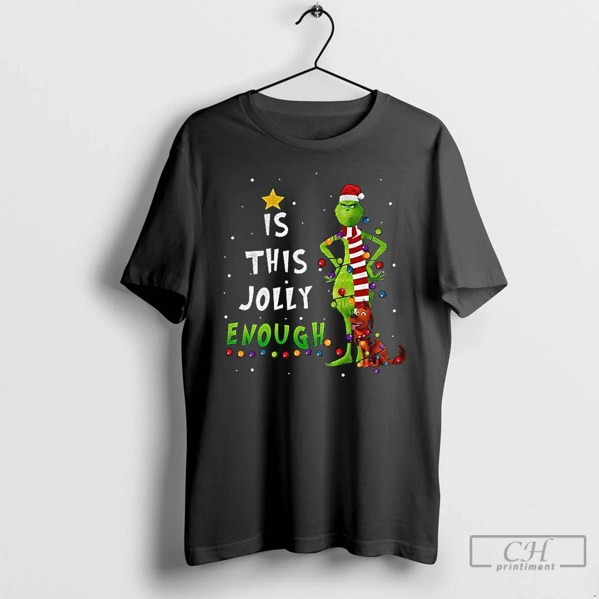 Premium Is This Jolly Enough Grinch And Max Dog Tree Merry T Shirts