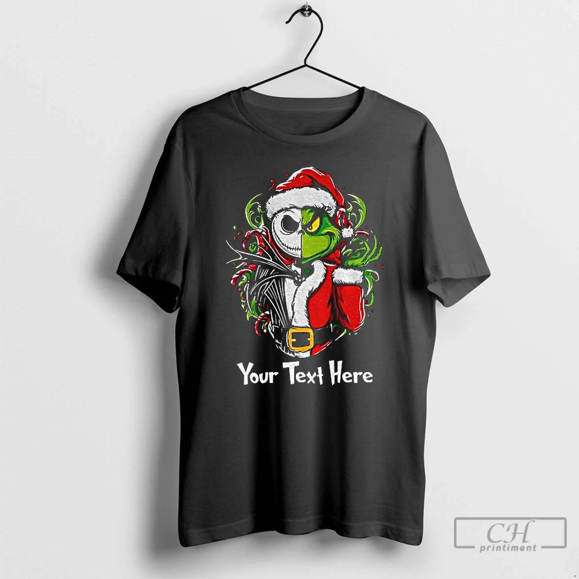 Premium Jack Skellington And Grinch Mashup Nightmare Before Shirt