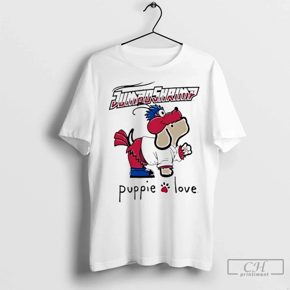 Premium Jacksonville Jumbo Shrimp Puppie Love Sky Mascot Hoodie