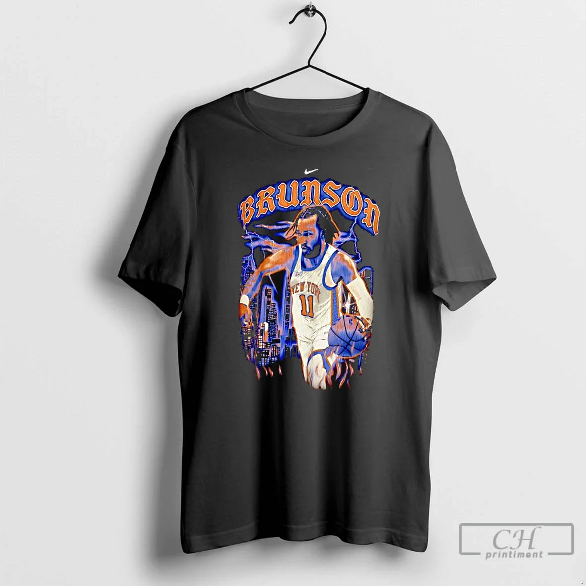 Premium Jalen Brunson New York Knicks Basketball City Skyline