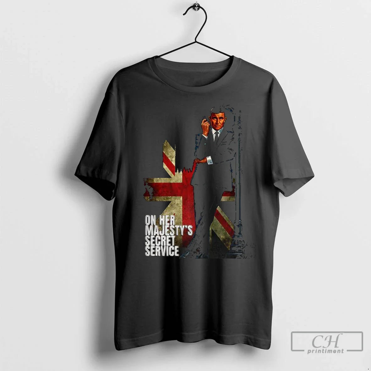 Premium James Bond Her Majestys Secret Service English Flag Tee