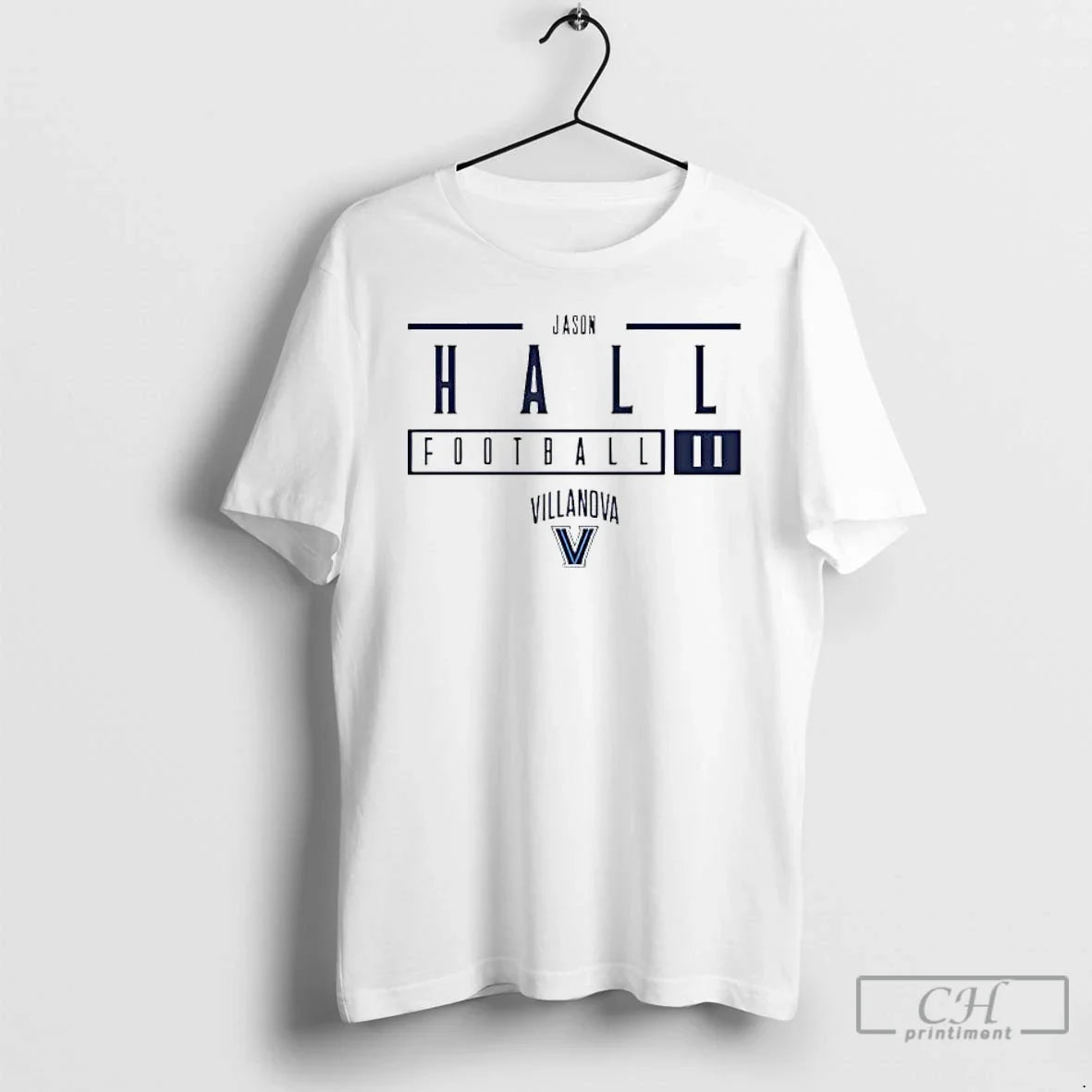 Premium Jason Hall Number 11 Football Villanova University T Shirts