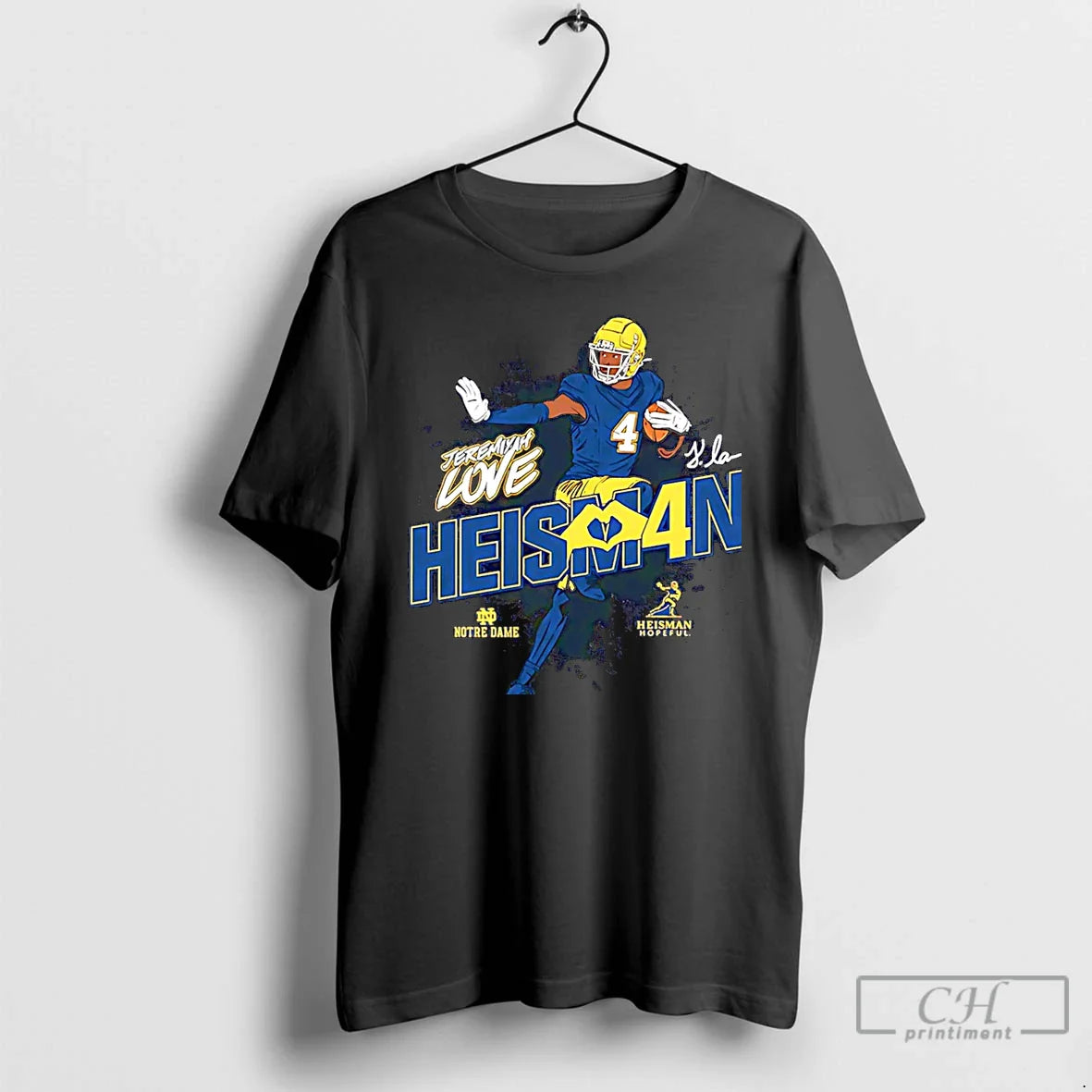 Premium Jeremiyah Love Notre Dame Football Ncaa Heisman Stance Hoodie