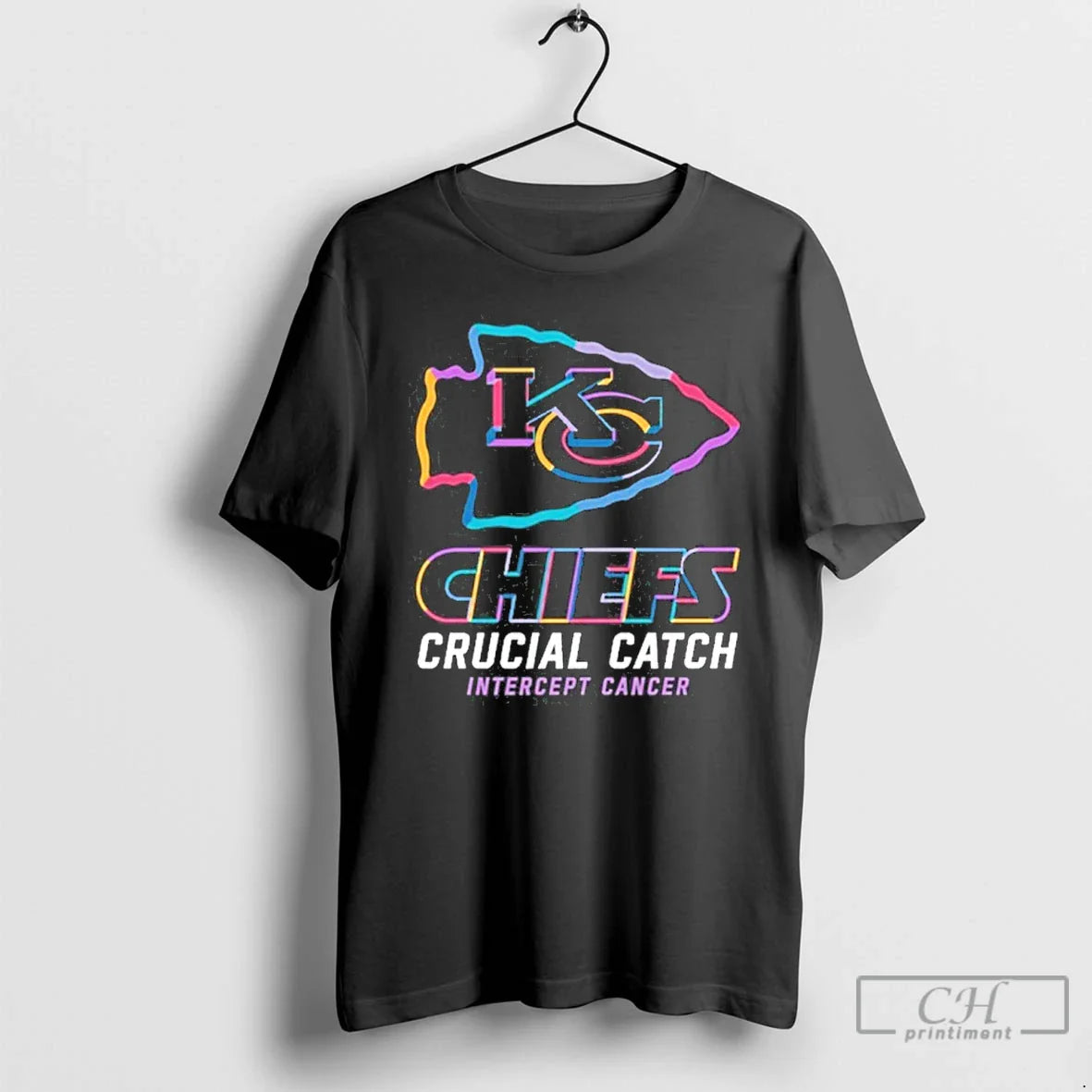 Premium Kansas City Chiefs Logo Crucial Catch Intercept Cancer T