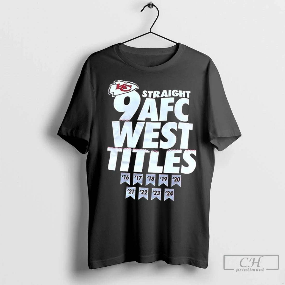 Premium Kansas City Chiefs Straight 9 Afc West Titles TShirt Trendy