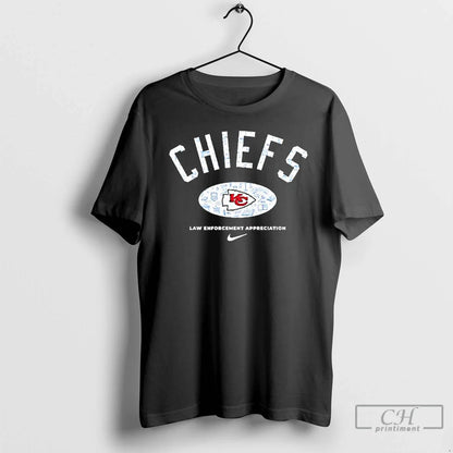 Premium Kansas City Chiefs Law Enforcement Appreciation Logo T Shirts